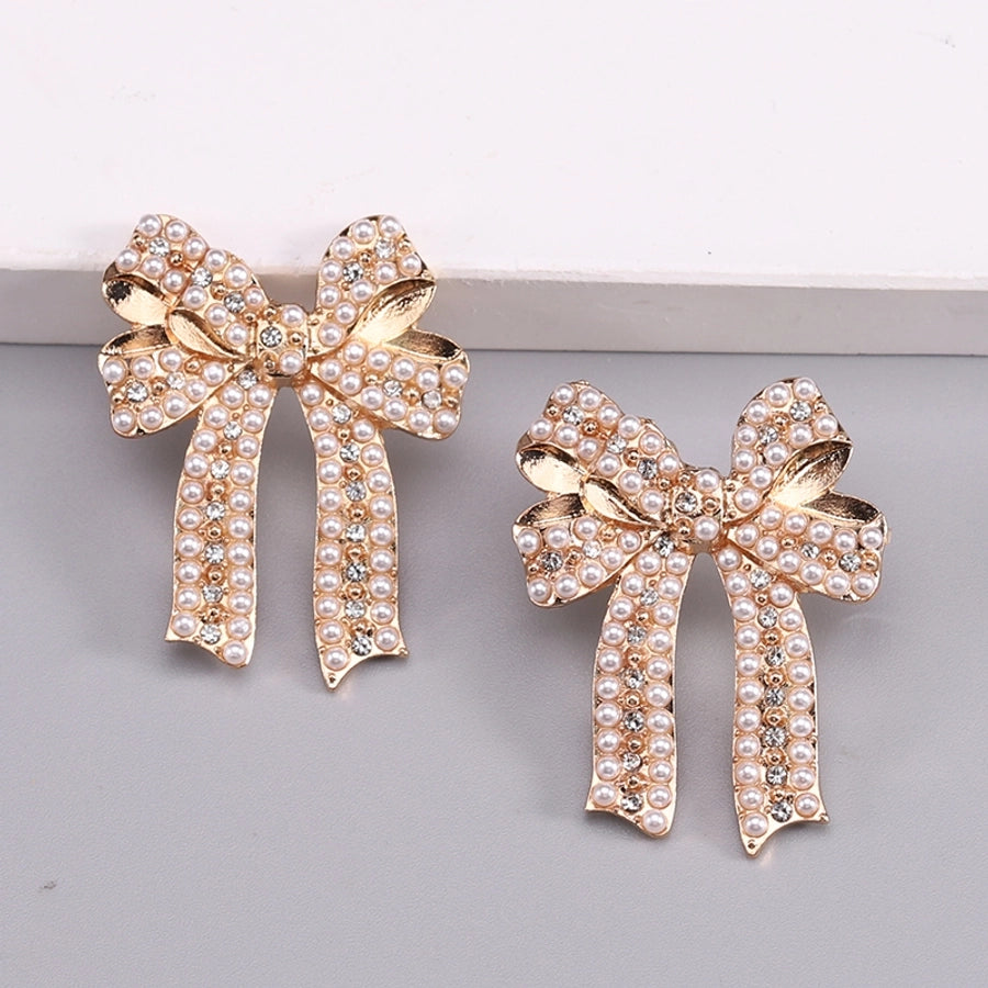 Bowknot enamel ear studs