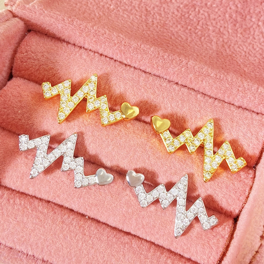 Heartbeat Earrings (18K Gold Plated)