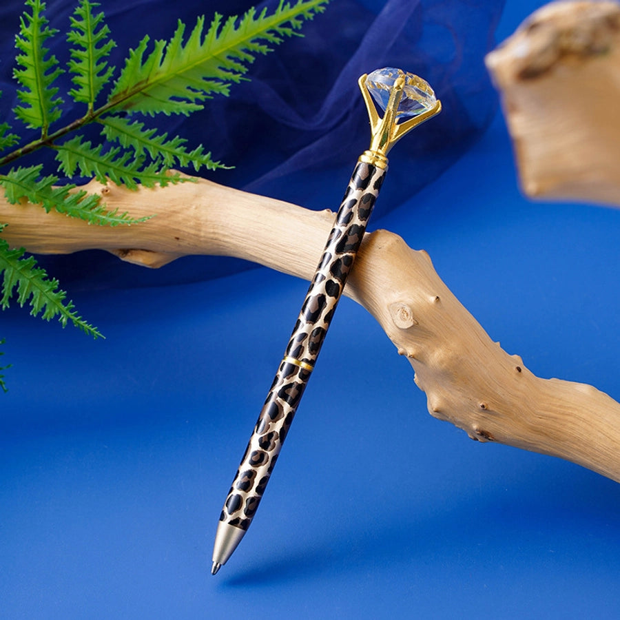 Leopard diamond metal ballpoint pen