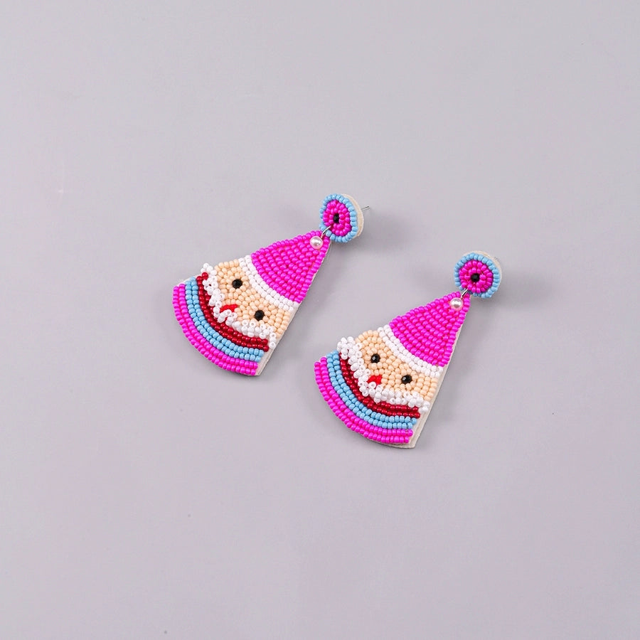 Holiday PINK Tree Drop Earrings