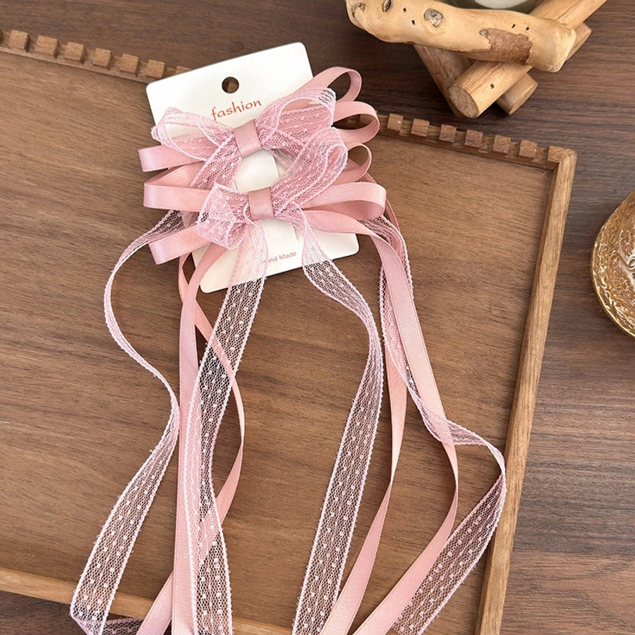 Long Lace Bow Hairclip