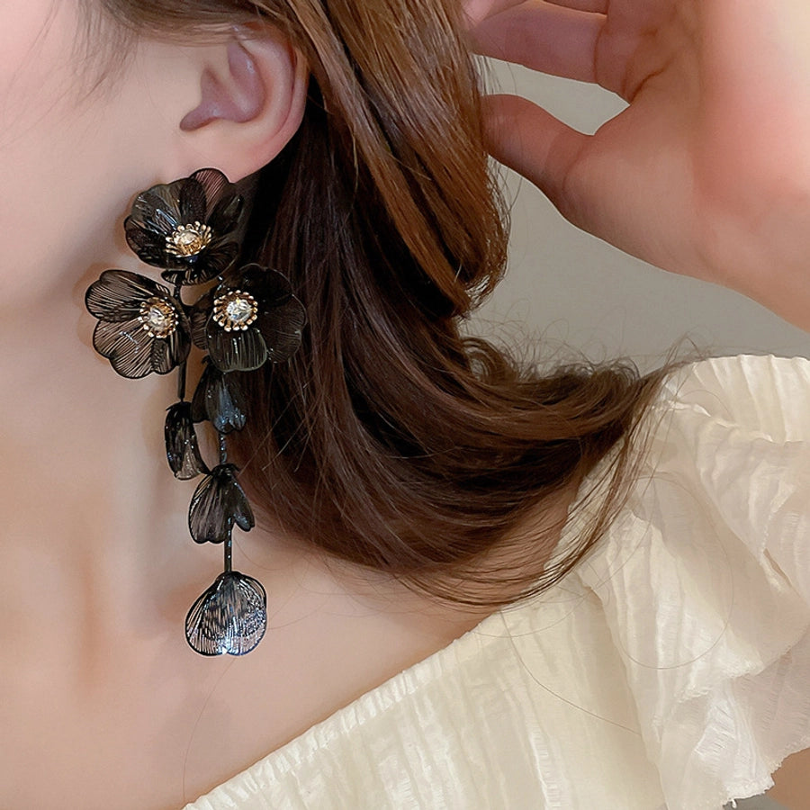 Flower Petal Tassel Earrings