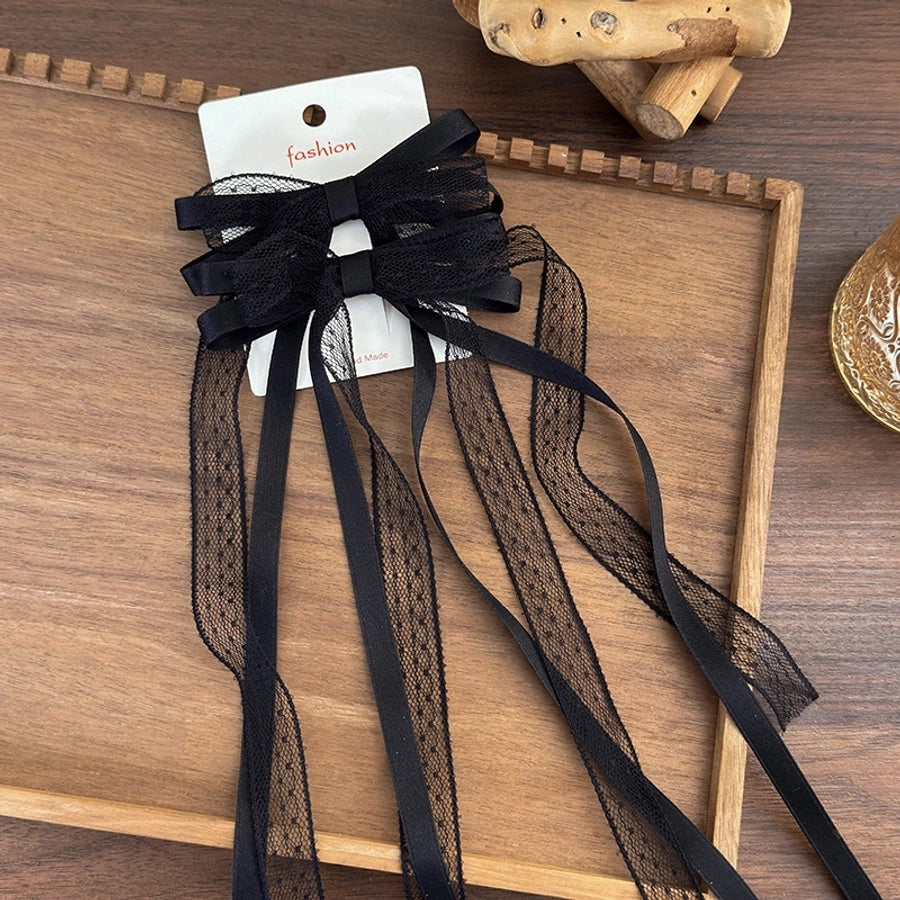 Long Lace Bow Hairclip