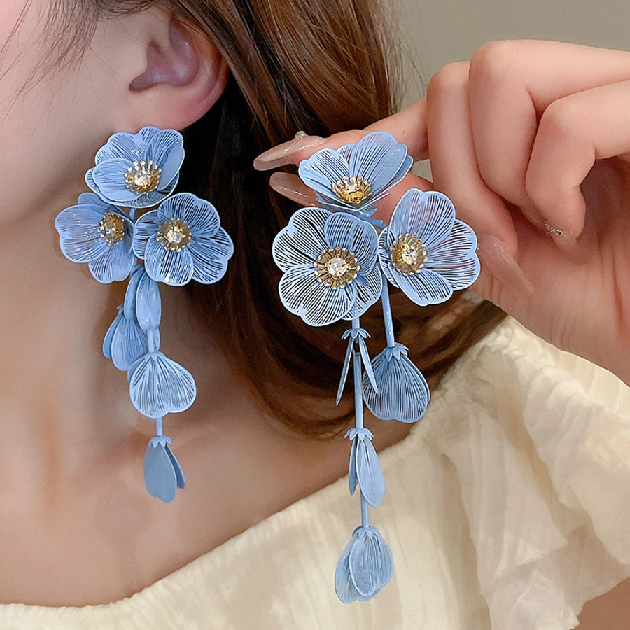 Flower Petal Tassel Earrings