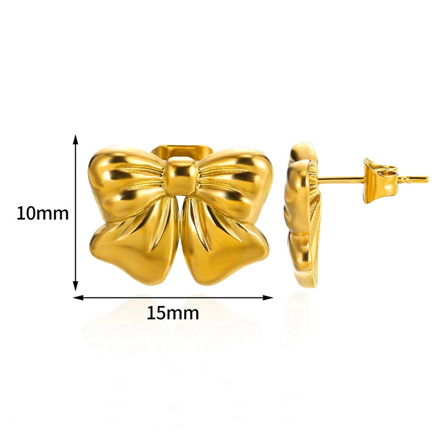 Bow Stainless Steel Ear Studs