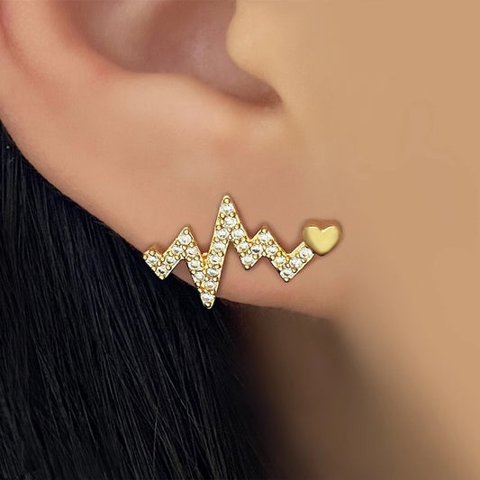 Heartbeat Earrings (18K Gold Plated)