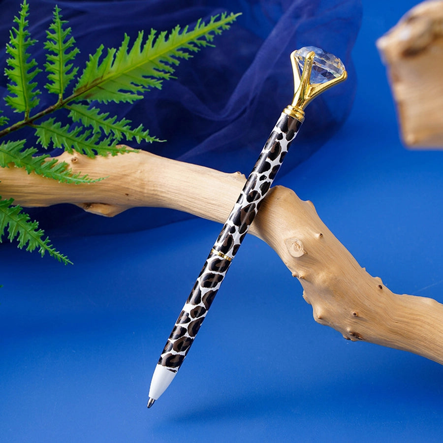 Leopard diamond metal ballpoint pen