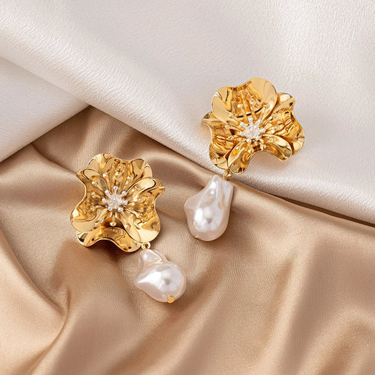 French flower Drop earrings