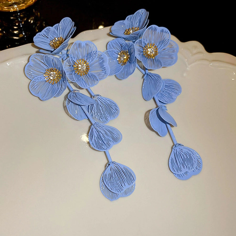 Flower Petal Tassel Earrings