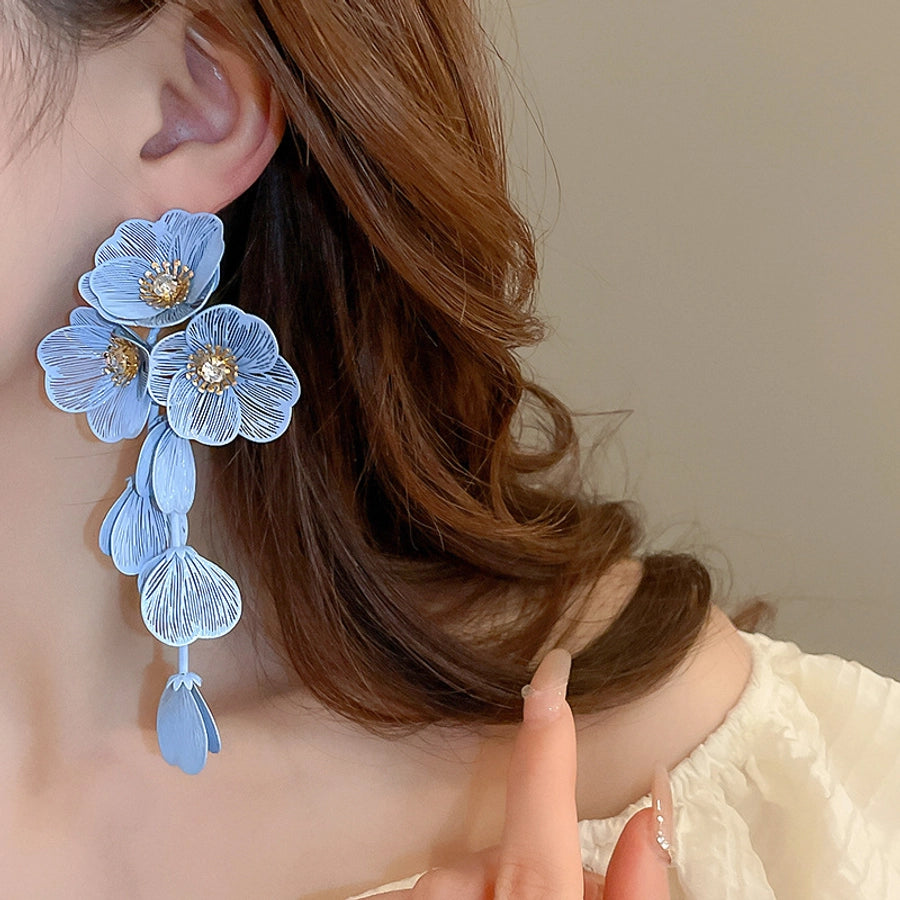 Flower Petal Tassel Earrings