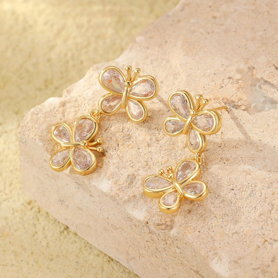 Butterfly Zircon Drop Earrings