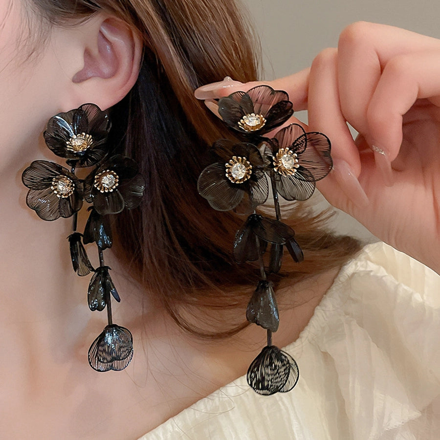 Flower Petal Tassel Earrings