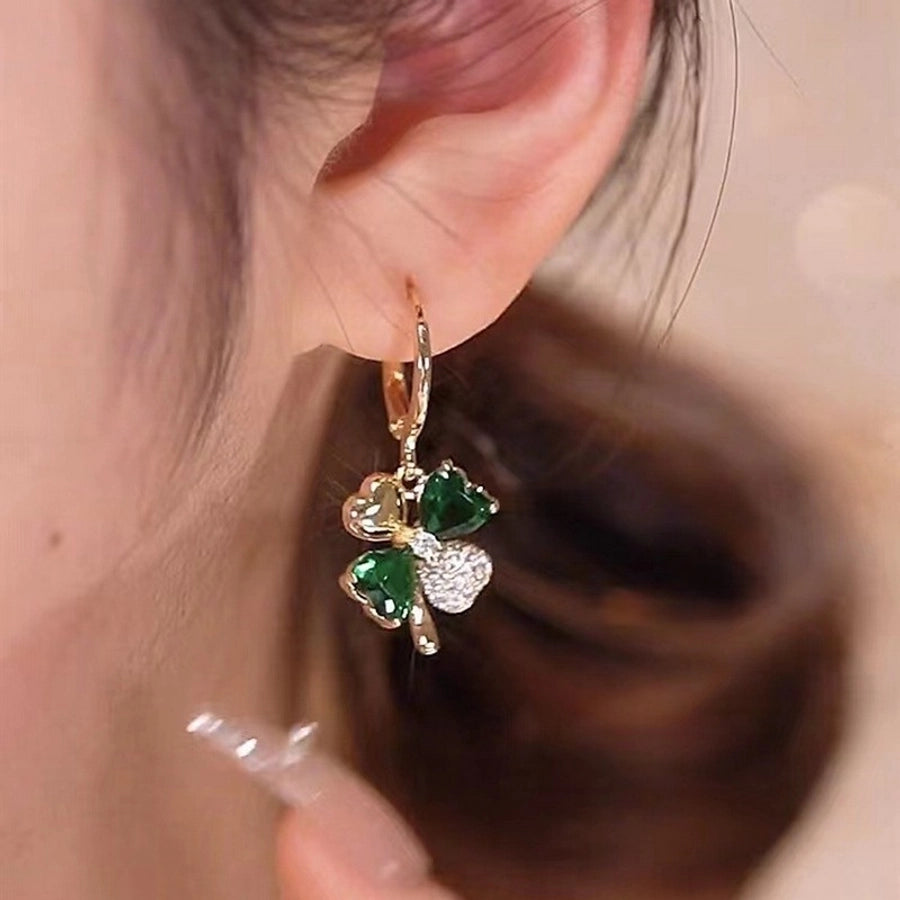 Green Rhinestones earrings