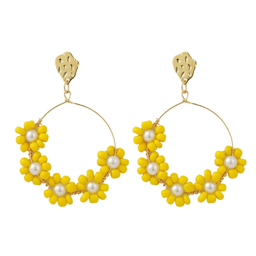 Flower Hoop Earrings