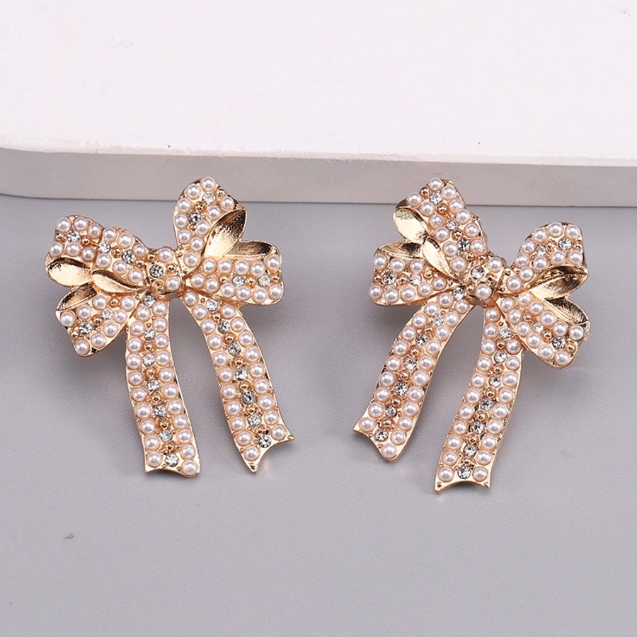 Bowknot enamel ear studs