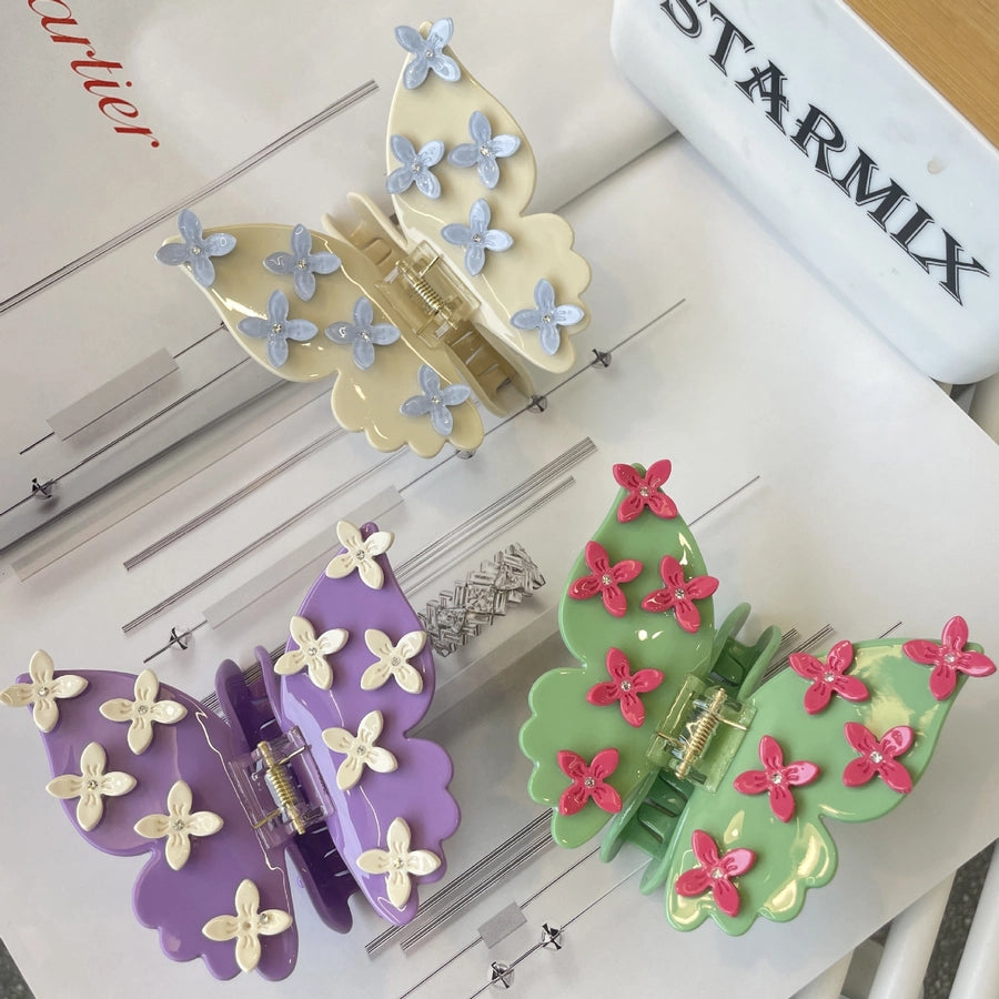 Flower butterfly hairclip