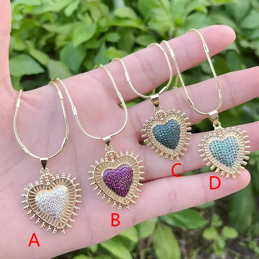 Heart Shape Pendant Jewelry(18K Gold Plated)