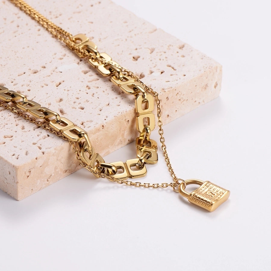 Lock Layered Necklaces