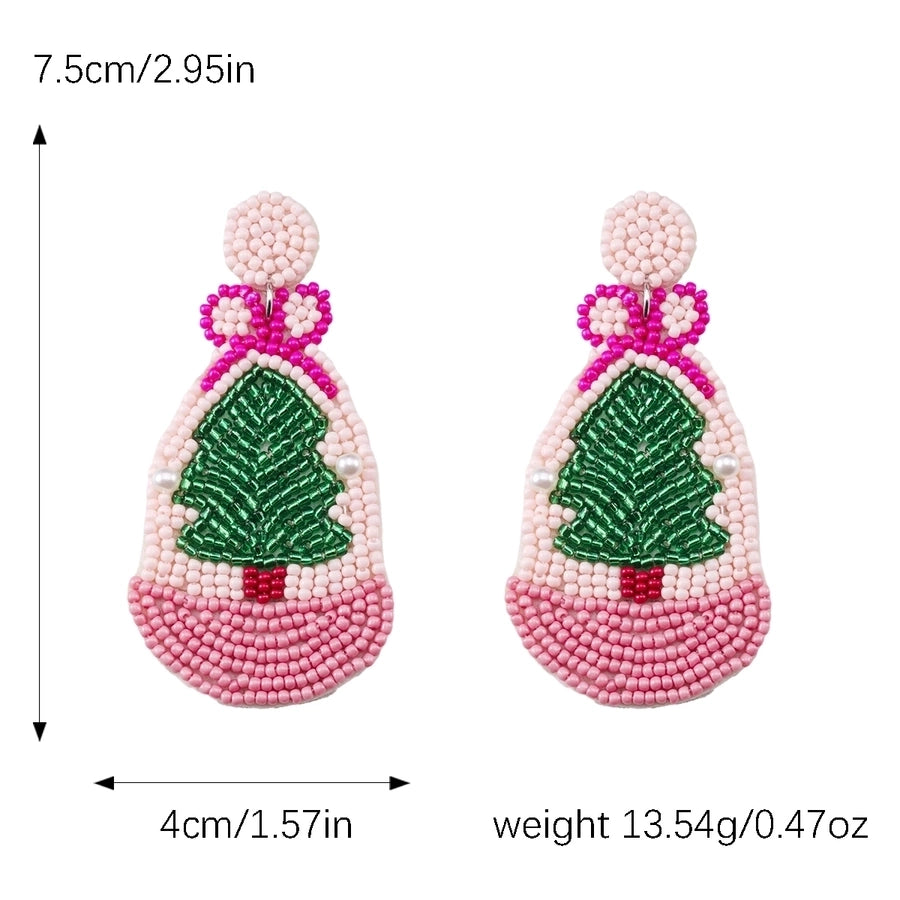 Holiday PINK Tree Drop Earrings