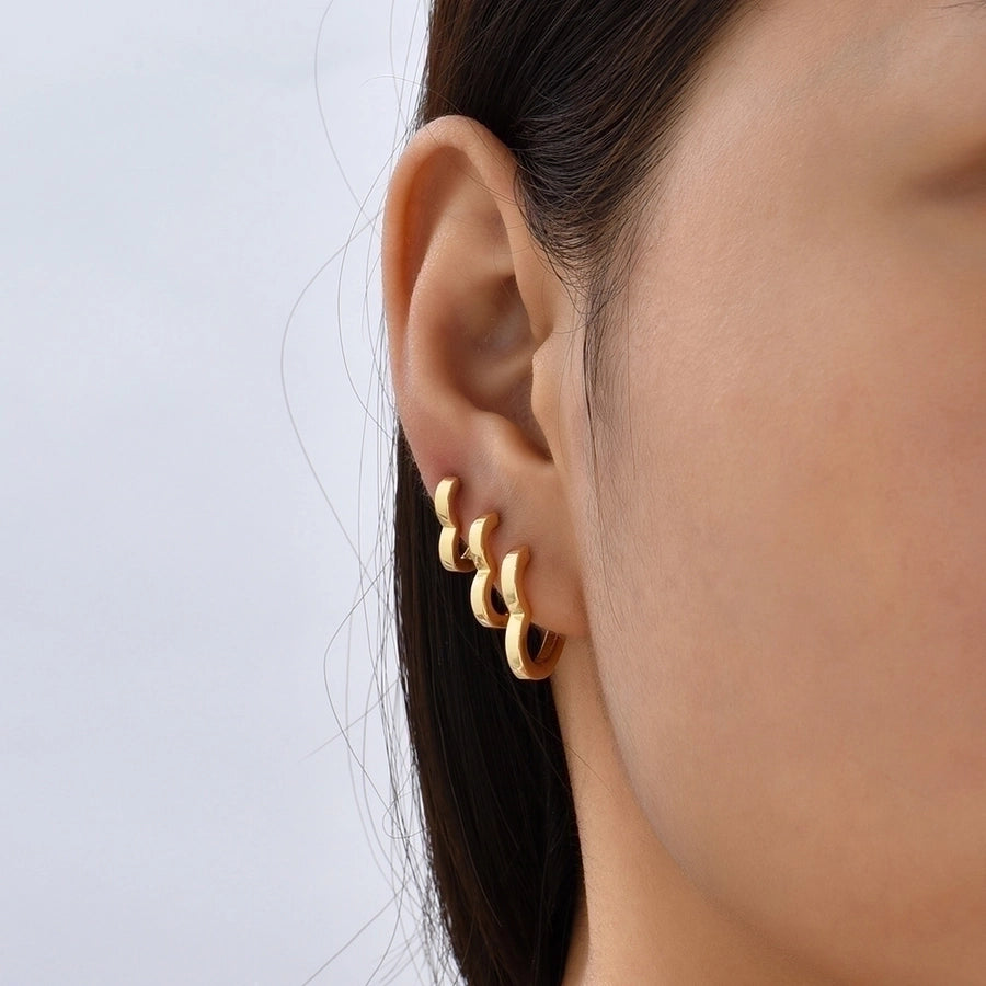 Shape Hoop Earings-1 pair