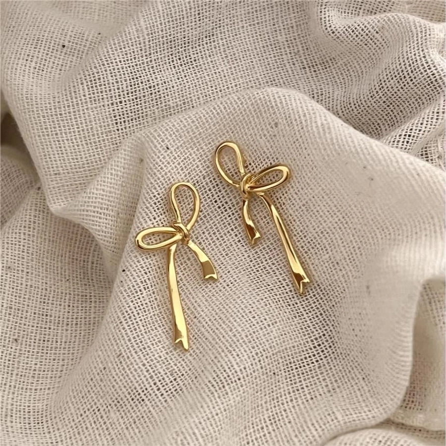 Chrome Bow Knot Ear Studs