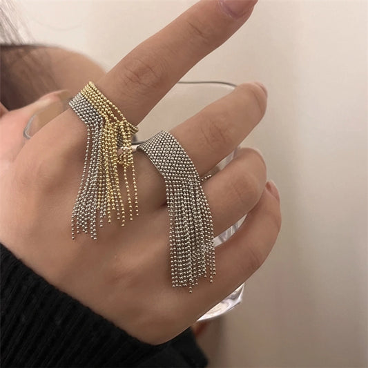 Retro Tassel Open Rings