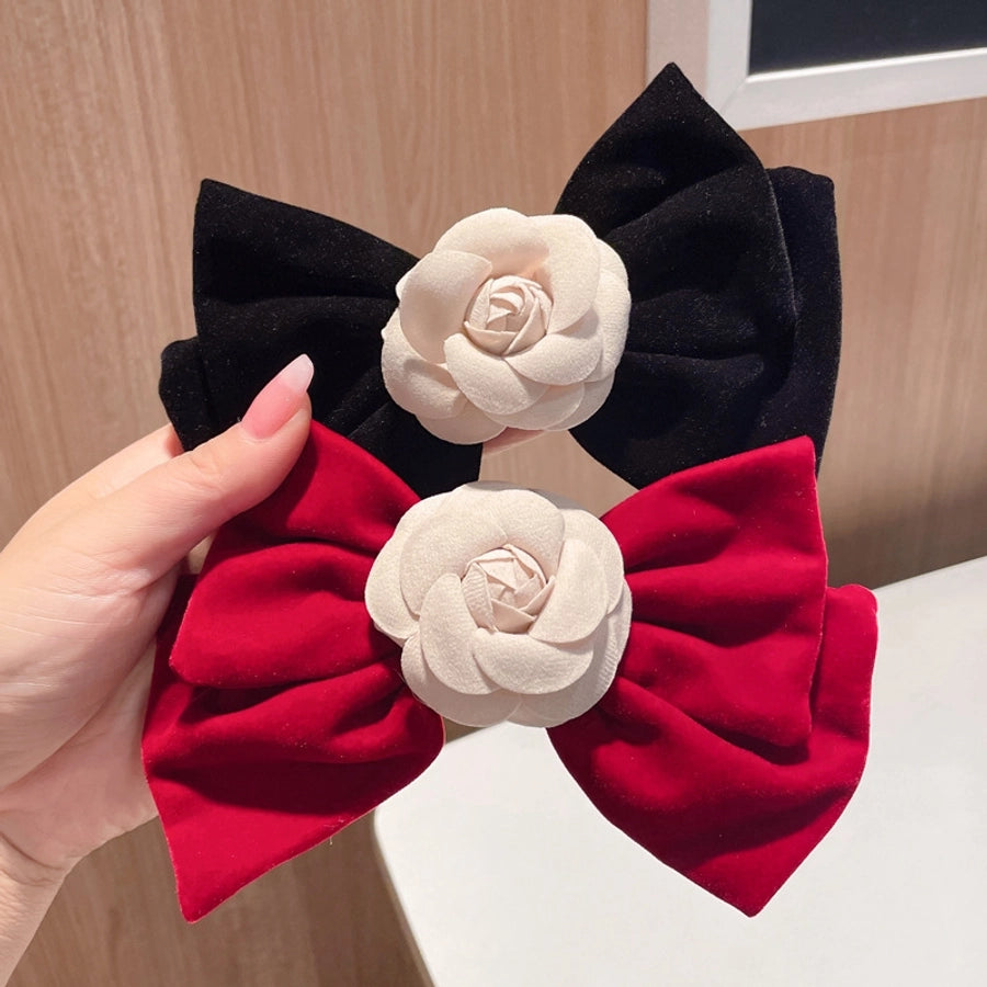 Camellia bowknot hair clip