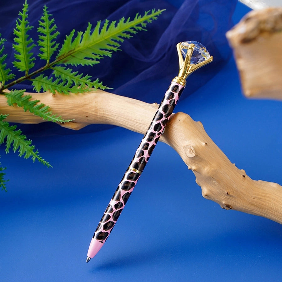 Leopard diamond metal ballpoint pen