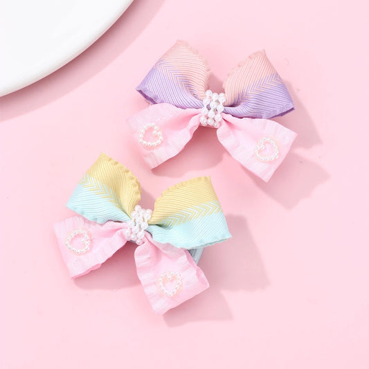 Bow and Bead Hair Clip