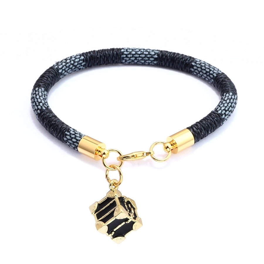 Chic leather bracelet with Bag charm