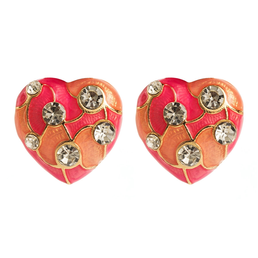 Heart Enamel Ear Studs