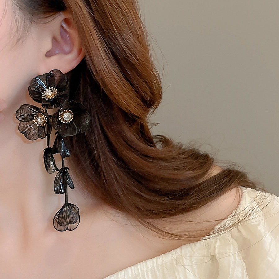 Flower Petal Tassel Earrings