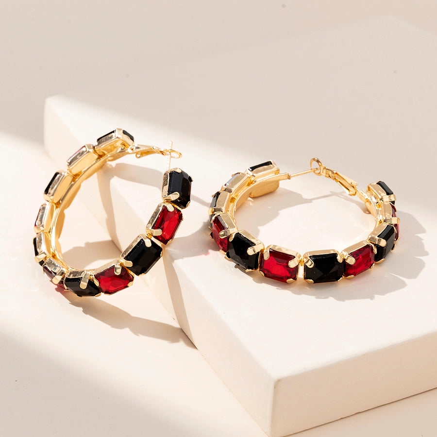 Rhinestones hoop earrings