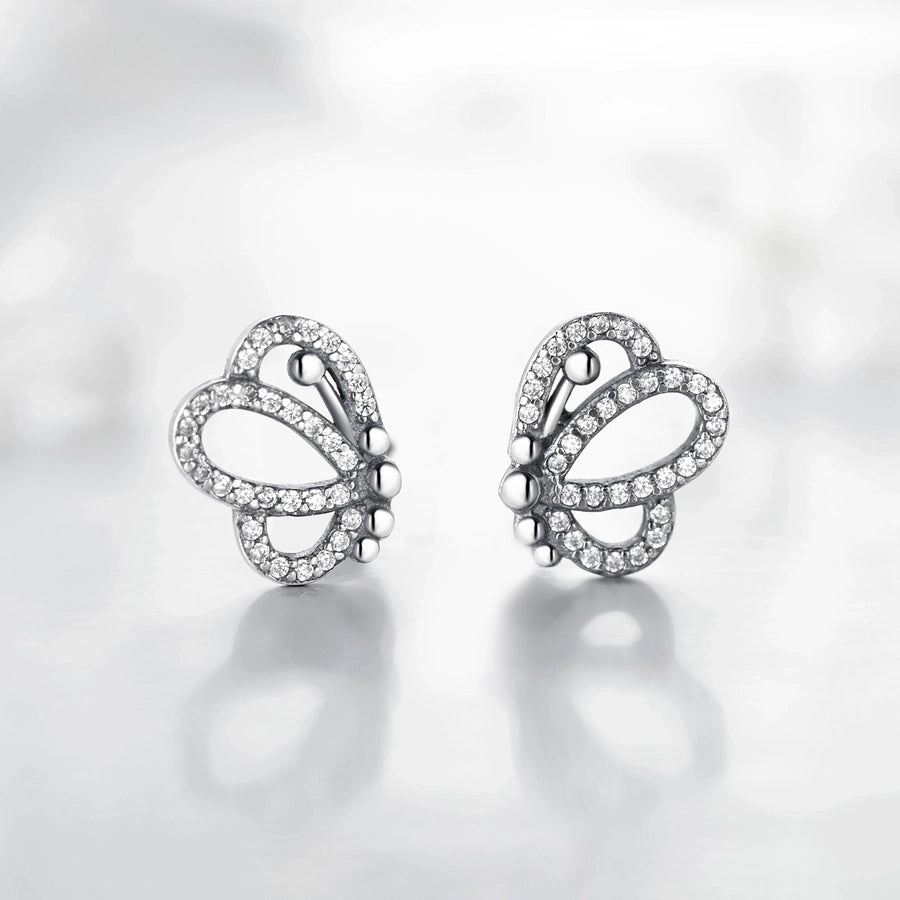 Butterfly Ear Studs(Sterling Silver)