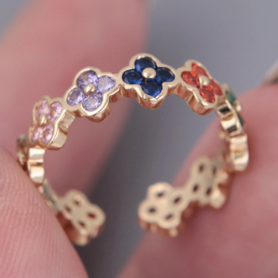 Four Leaf Clover Zircon Open Rings