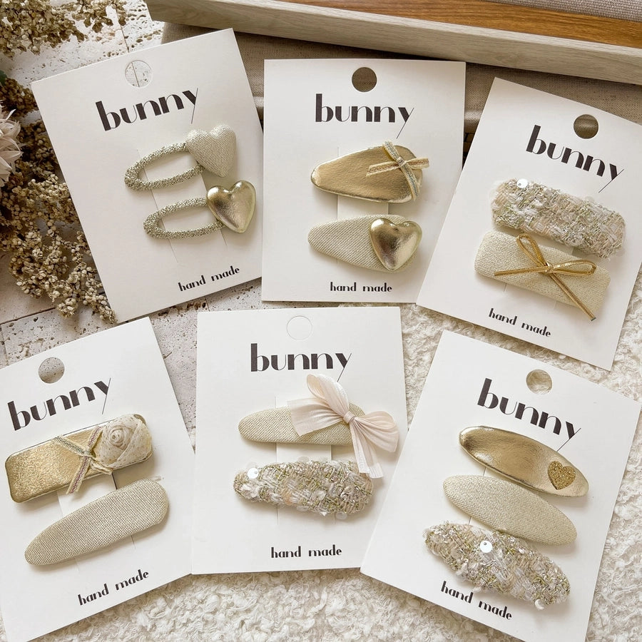 Bow Hair Clip Set-Gold Collection