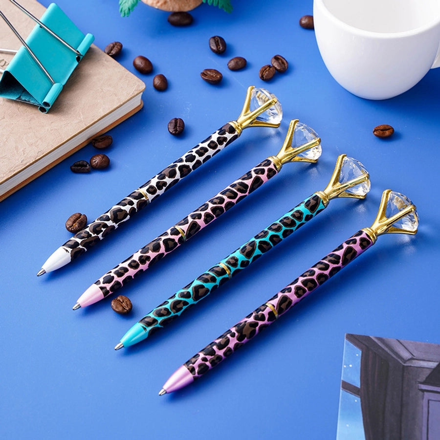 Leopard diamond metal ballpoint pen