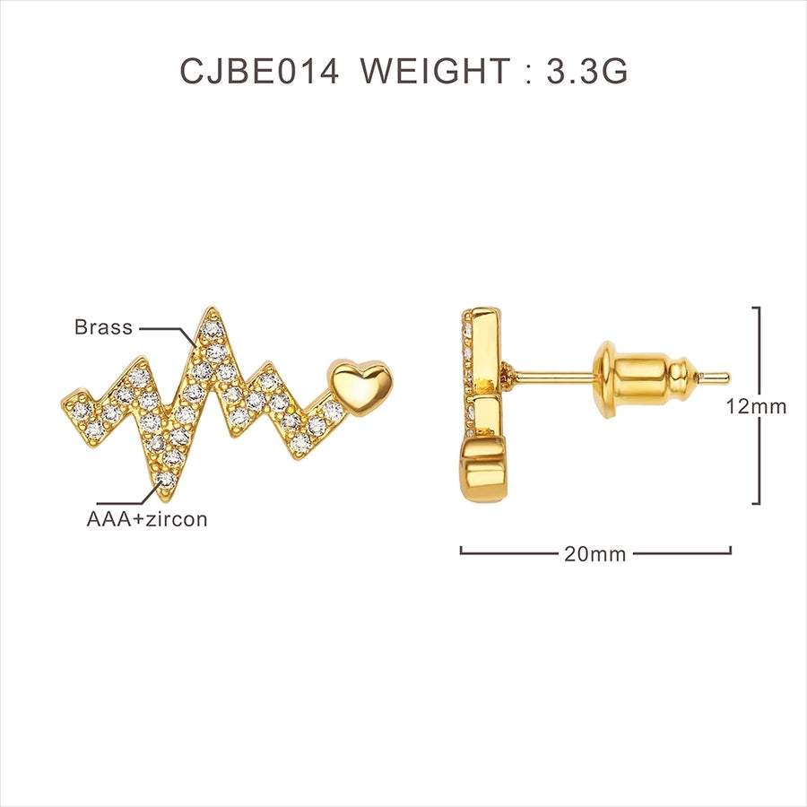 Heartbeat Earrings (18K Gold Plated)