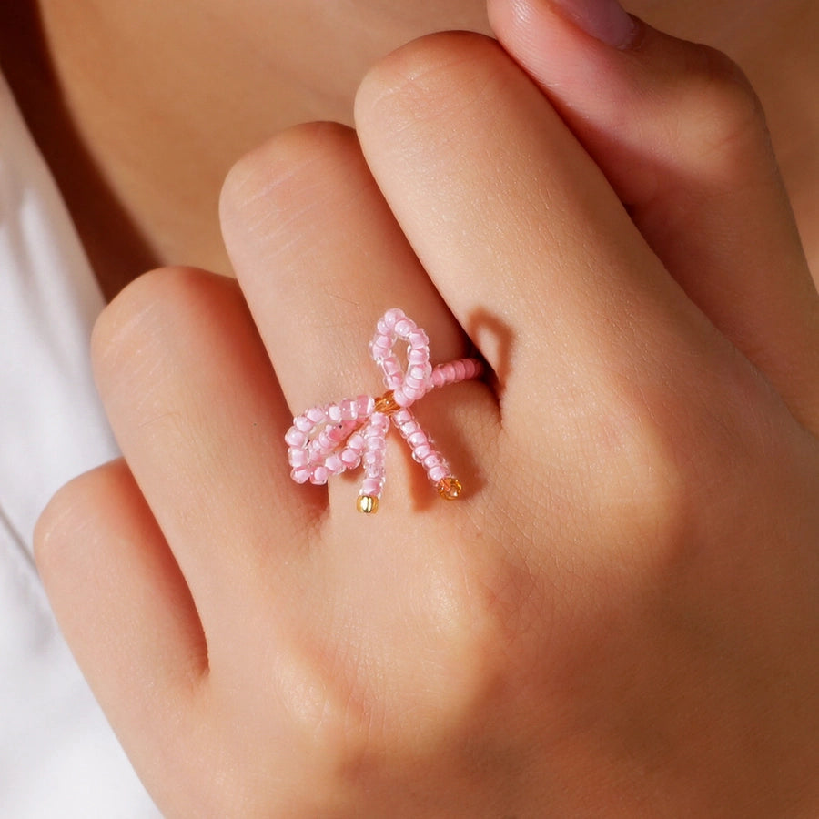 Beaded Bow Ring