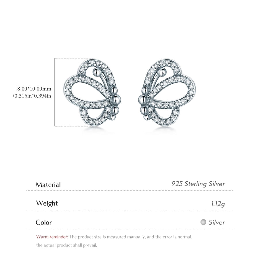 Butterfly Ear Studs(Sterling Silver)