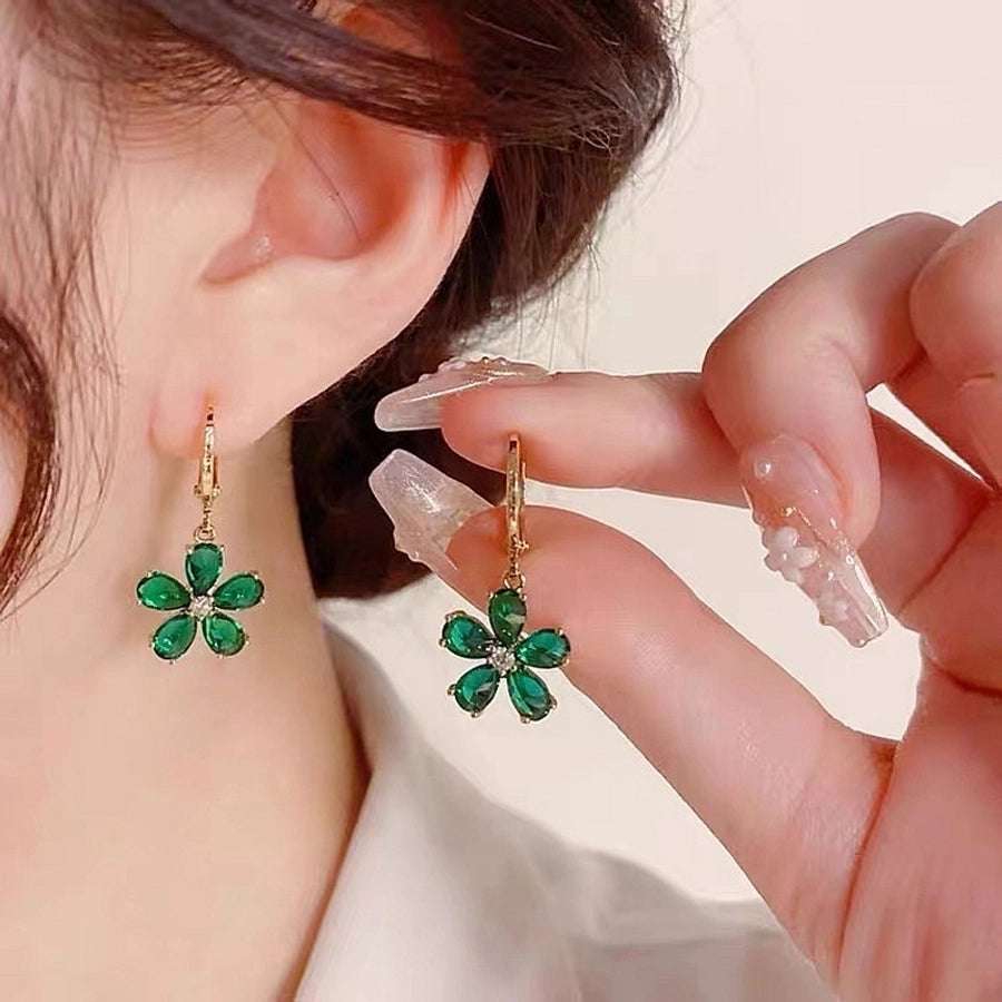 Green Rhinestones earrings