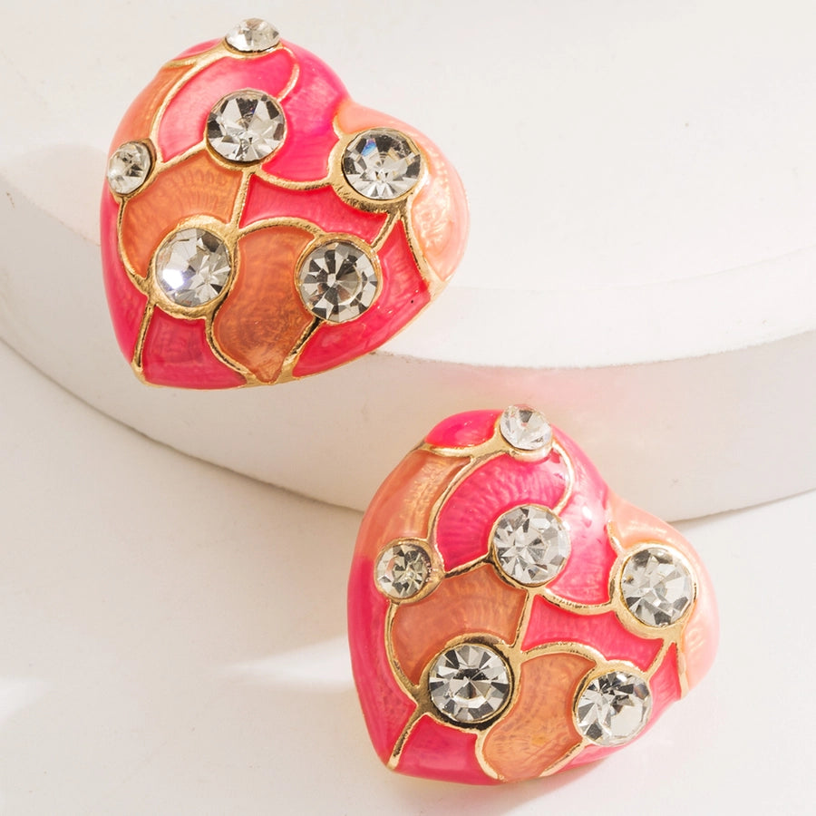 Heart Enamel Ear Studs