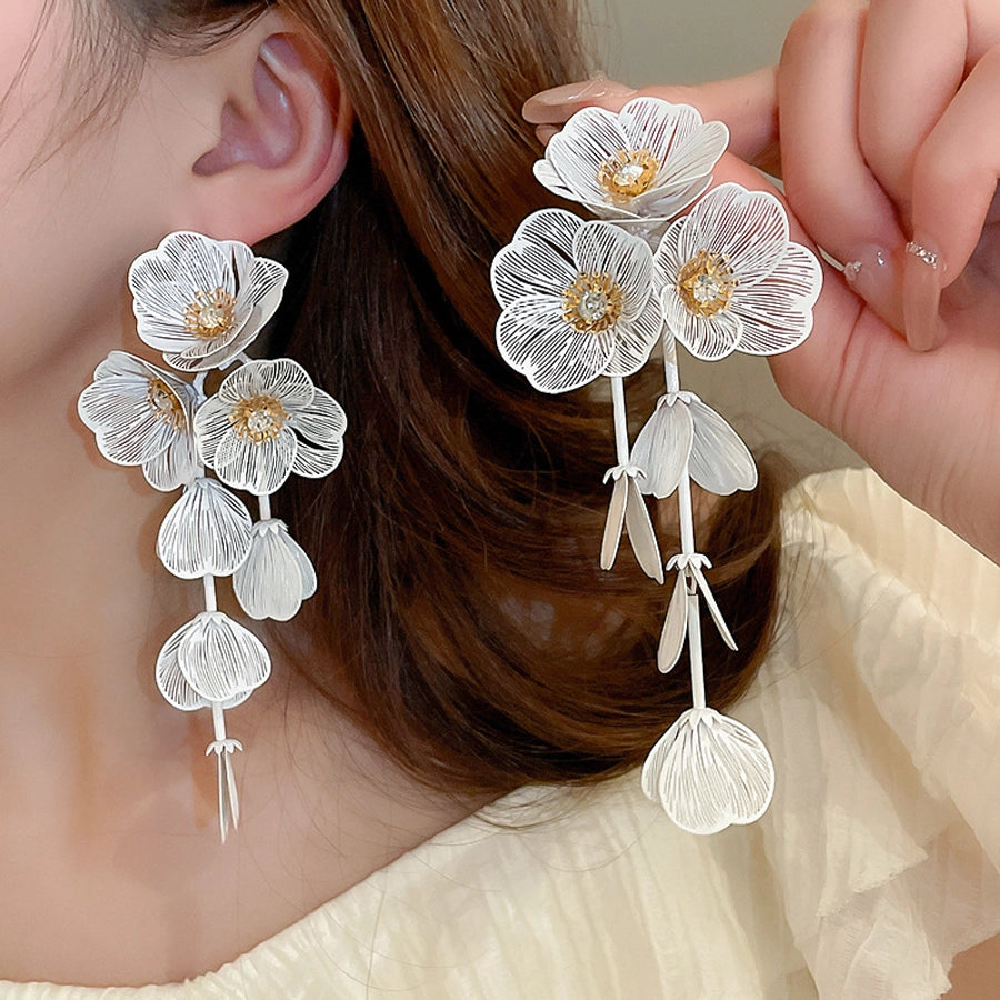 Flower Petal Tassel Earrings