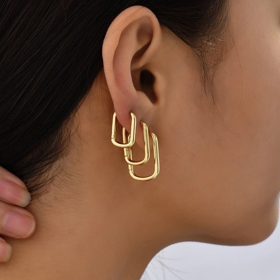 Shape Hoop Earings-1 pair