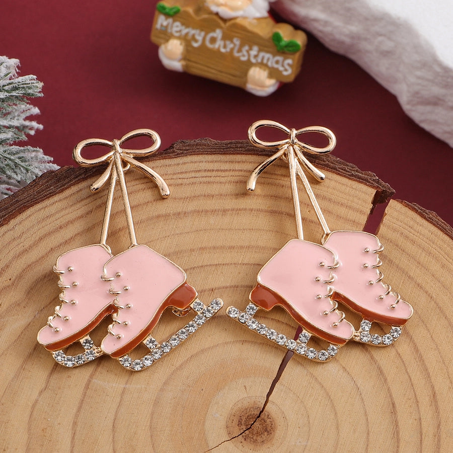 Pink Holiday Earrings