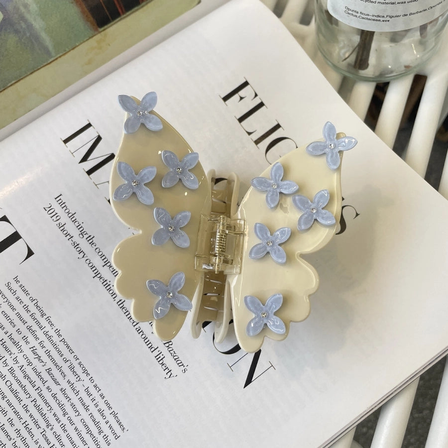 Flower butterfly hairclip