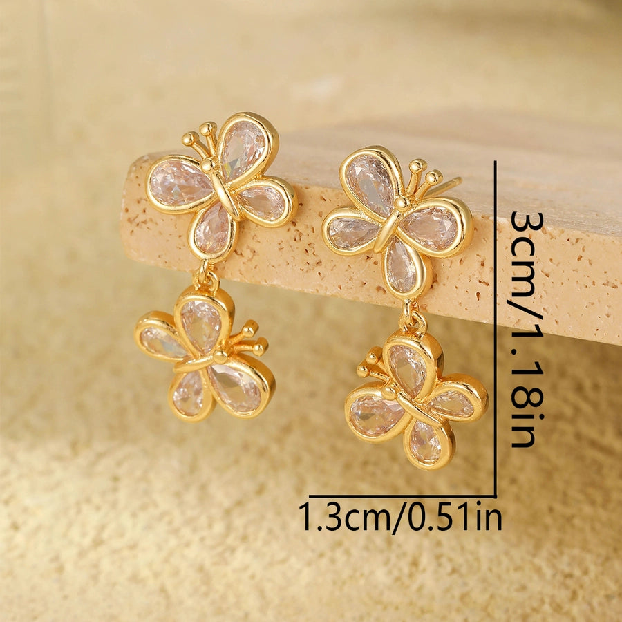 Butterfly Zircon Drop Earrings