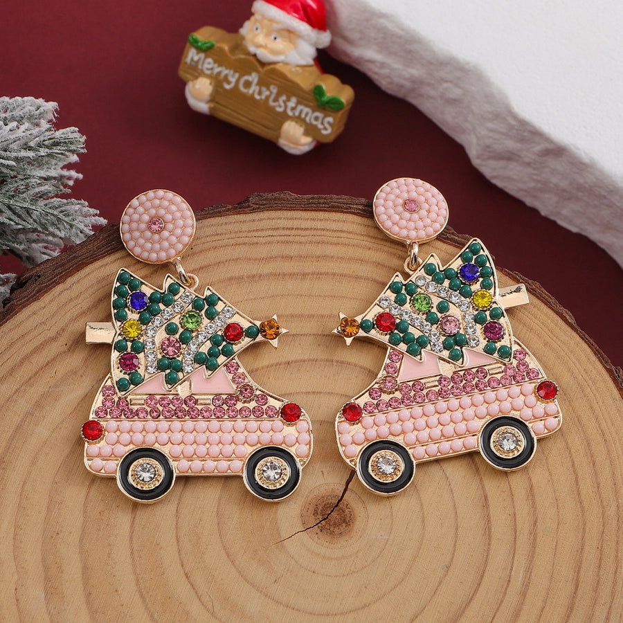 Pink Holiday Earrings