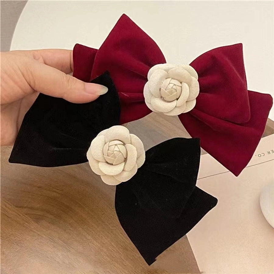 Camellia bowknot hair clip