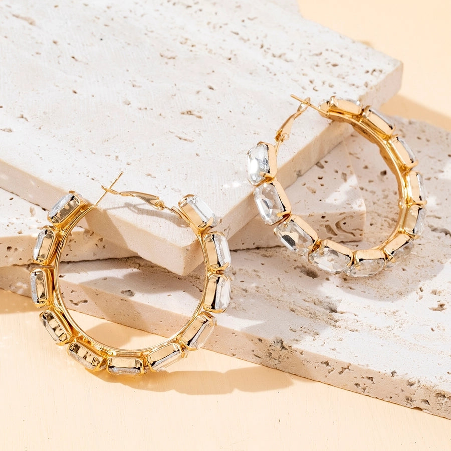 Rhinestones hoop earrings